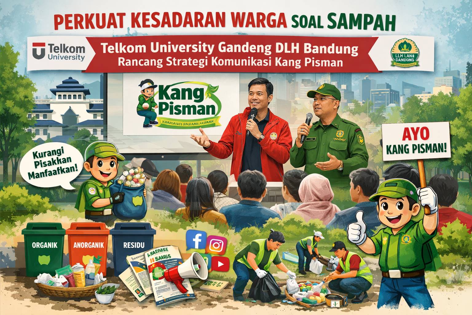 Perkuat Kesadaran Warga Soal Sampah, Telkom University Gandeng DLH Bandung Rancang Strategi Komunikasi Kang Pisman